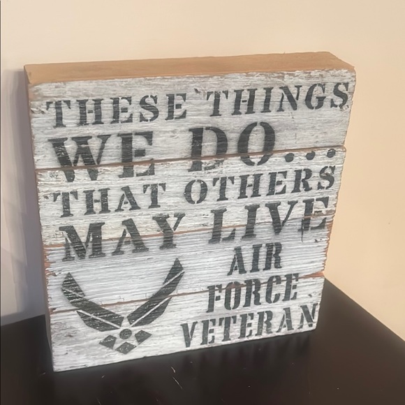 Other - Air Force Veteran Wall Decor Plaque - Gray and Black
